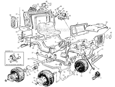 Page A Diagram and Parts List for 76819-9993  Power Wheels Ride-On Cars